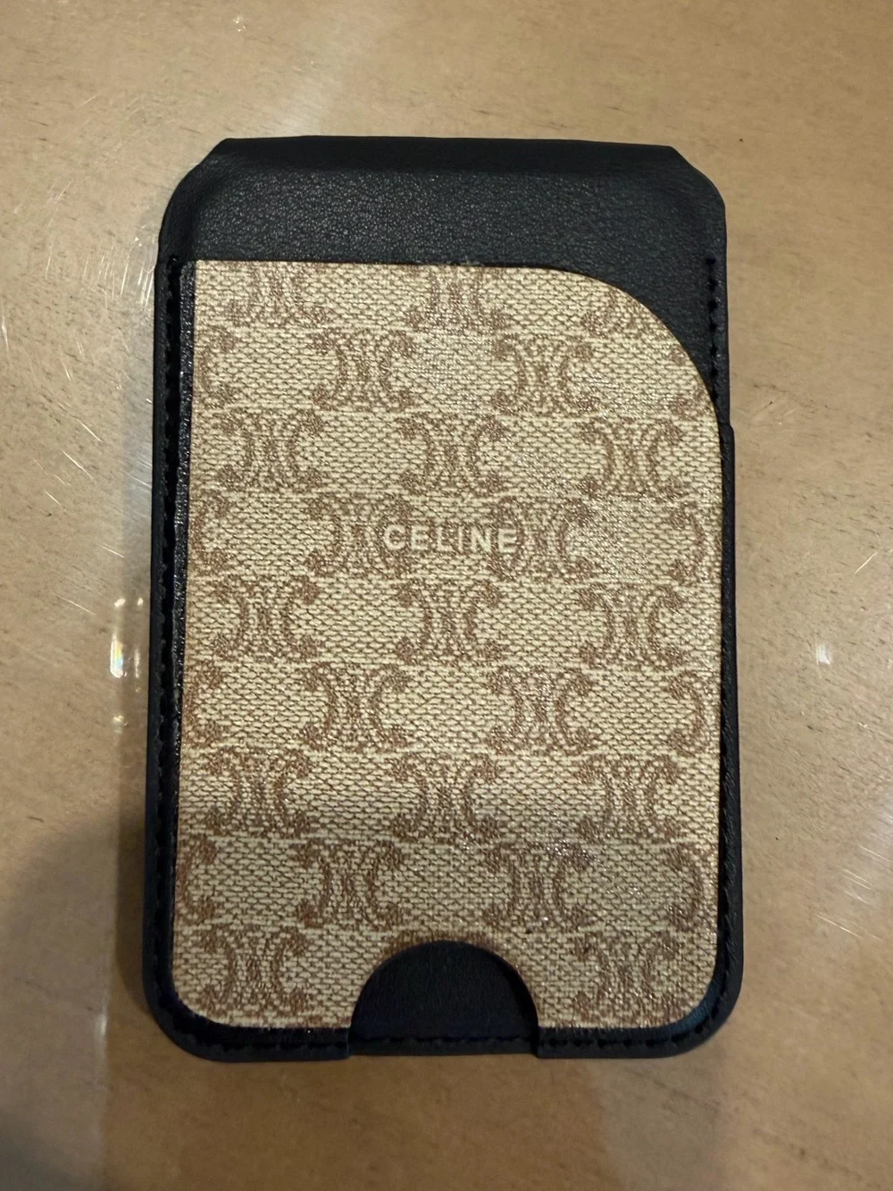 UPCYCLED CELINE Black Card Phone Wallet Magnetic